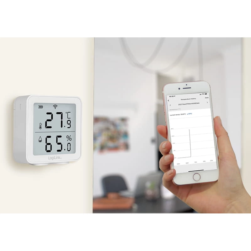 LogiLink SC0116 Hygrometer Psychrometer Innen Elektronisch Weiß Digital
