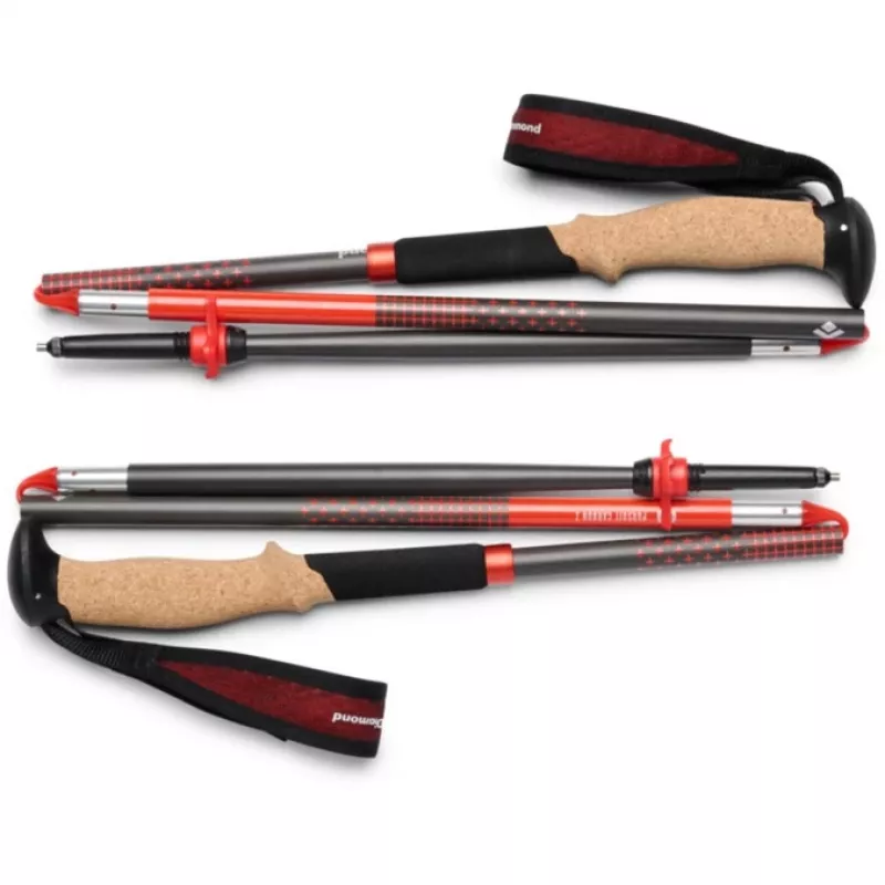 Trekkingstöcke Pursuit Carbon Z, Fitnessgerät Anthrazit/Orange, 1 Paar, 130 cm