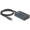 DeLOCK 64189 USB-Hub Typ-C 10000 Mbit/s Blau Metall