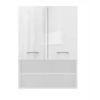 Topeshop POLA MINI DK Badezimmerschrank in Weiß Hochglanz Weiß