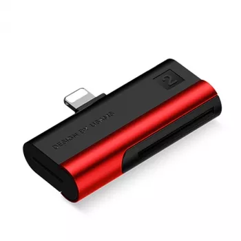 USAMS US-SJ430 SD/microSD-Kartenleser mit Lightning-Anschluss, Rot