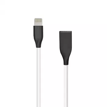 Silicone Cable USB- Lightning, 1m (White)