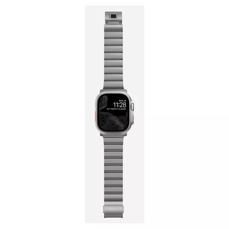 NOMAD Titanium Armband für Apple Watch 46mm/49mm Silber