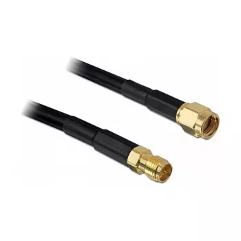 Koaxialkabel DeLOCK 5 m RP-SMA CFD200 Schwarz