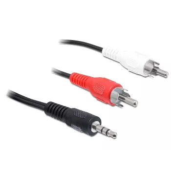 Audiokabel DeLOCK 84000 1,5 m 2xRCA 3,5 mm Schwarz
