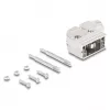 DELOCK D-Sub-Gehäuse 9‑polig abgewinkelt 90° Kabelzugentlastung, silberfarbener Kunststoff, 33×47×16 mm
