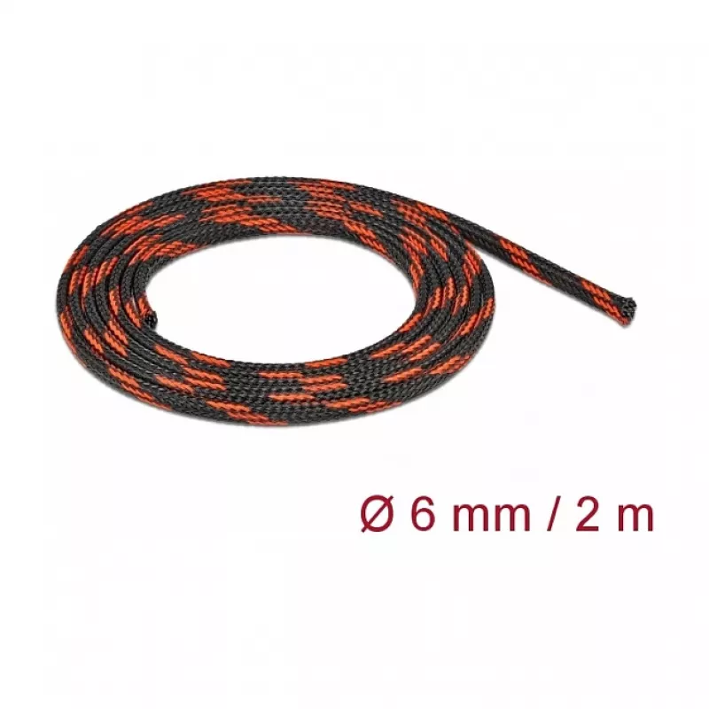 Kabelschlauch DeLOCK 20738 Schwarz Rot
