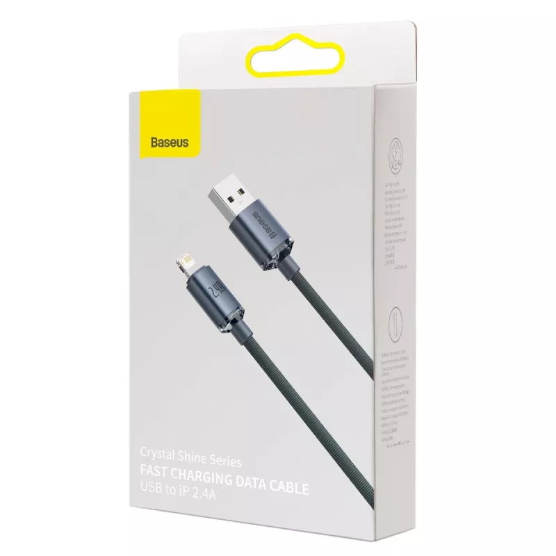 Baseus Crystal Shine Kabel USB auf Lightning, 2,4A, 2m (schwarz)