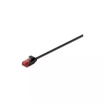 Wentronic Goobay CAT 6 schlank-Patchkabel, U/UTP, Schwarz, 10 m – Kupfermaterial (93730)