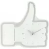NeXtime Uhr 5185wi Mini Thumbs Up, 20,5x21 cm, Wand, Weiß/Silber