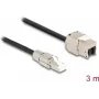 DeLOCK Kabel RJ45-Stecker Feldkonfektionierung auf Keystone-Modul RJ45-Buchse Cat.6A 3 m