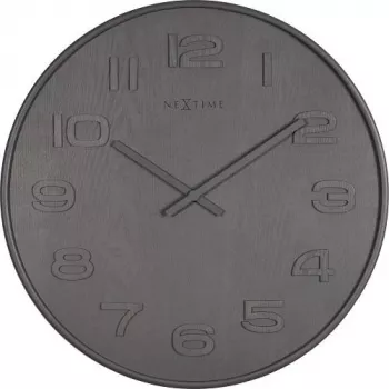 NeXtime klok 3095gs Wood Wood Big, Ø52,8 cm, Wand, Grau