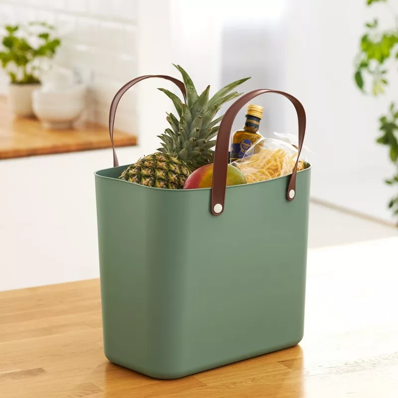 Tasche rotho Albula Grün 25 L recycelter Kunststoff, 340×235×400 mm, max. Belastung 40 kg