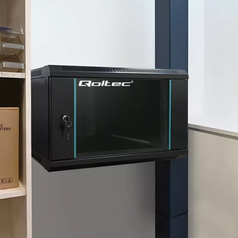 19-Zoll-Rackschrank QOLTEC 54464 12U 600x635x450 Schwarz