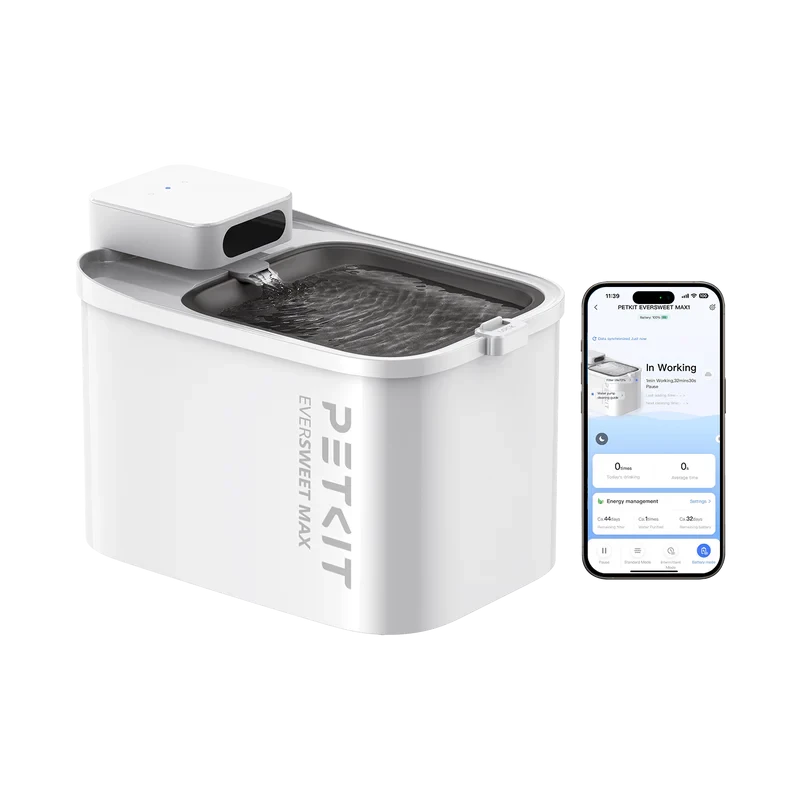 PETKIT Trinkbrunnen Eversweet Max UVC — 3 L Kapazität, lebensmittelechtes ABS, weiß