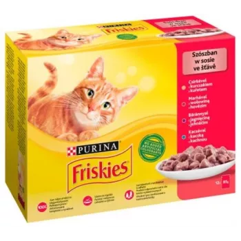 Friskies Mix Fleisch - Nassfutter für Katzen - 12 x 85 g