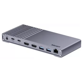 Dockingstation Unitek USB4 40Gb/s 14‑in‑1 — USB-C, 3× USB 10Gbps, 2× USB 5Gbps, 2× HDMI, RJ45, PD mit 120W-Netzteil