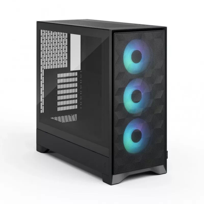 Fractal Design Pop 2 Air Schwarz Solid Midi-Tower-PC-Gehäuse — ATX-Unterstützung, 3x 120 mm Frontlüfter, 2,5/3,5-Zoll-Laufwerksschächte, 215×481×462 mm