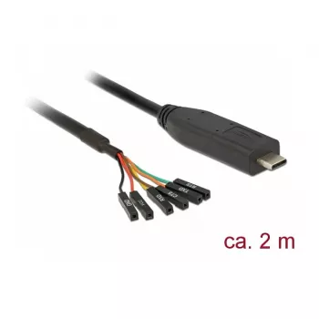 Serielles Kabel DeLOCK 63946 USB 2.0 Type-C 2m Schwarz
