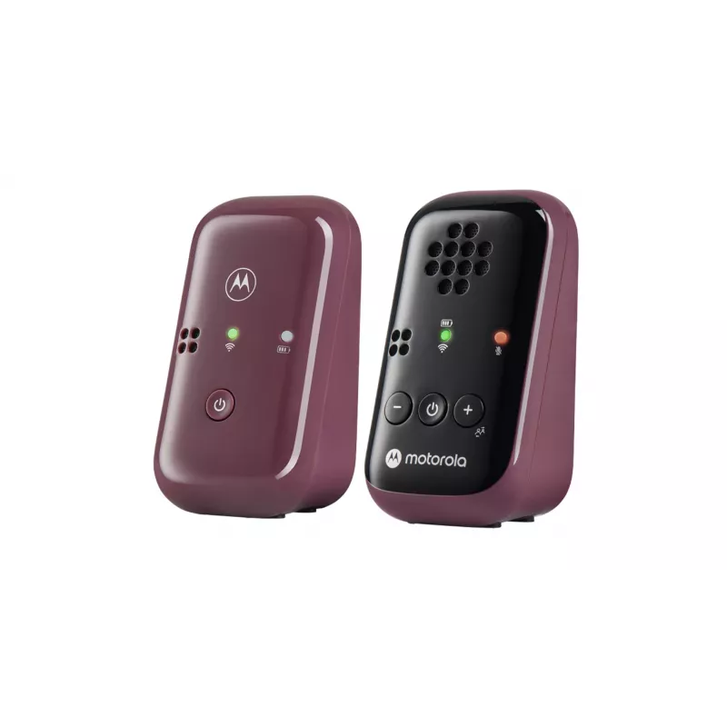 Motorola | Travel Audio Baby Monitor | PIP12 | Kristallklarer HD-Sound; 10 Stunden Akkulaufzeit; Das tragbare, magnetische Design schaltet die Geräte automatisch aus | Burgunderrot