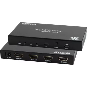 HDMI-Switch ShiverPeaks 05-20001 — 3x IN 1x OUT, 4K 60Hz