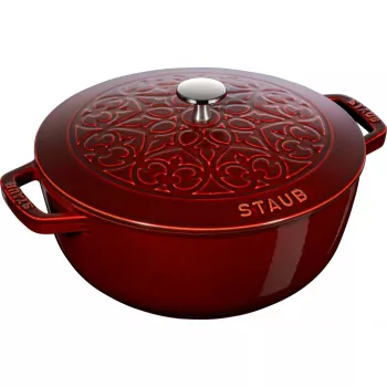 Runder gusseiserner Schmortopf Staub Lilie – 3,5 l, Grenadine