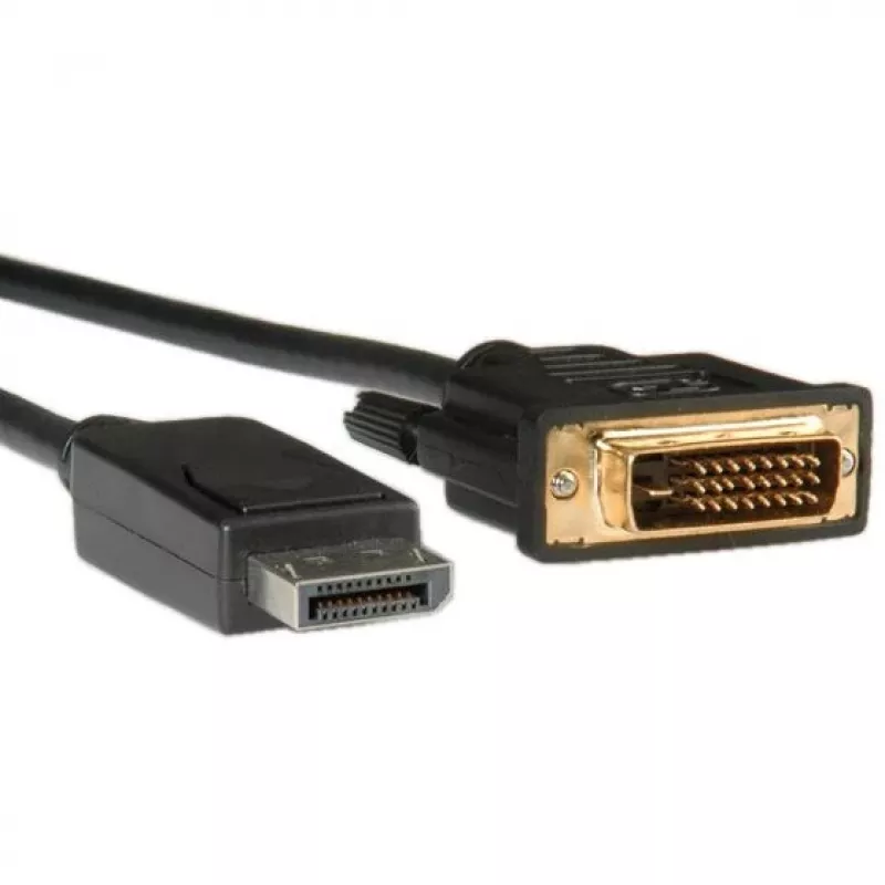 ROLINE - Videokabel - DisplayPort (M) - DVI-D (M) - 1 m (DisplayPort 1.1) - Rändelschrauben - Schwarz (11.04.5771)