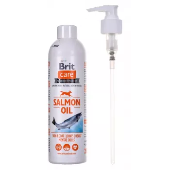 Hundeergänzungsöl Brit Care Salmon Oil 250 g — flüssig, konservierungsstofffrei, verbessert Haut und Fell