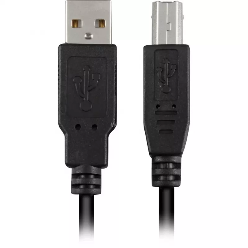 USB 2.0 Kabel, USB-A Stecker > USB-B Stecker (schwarz, 2,0 Meter)