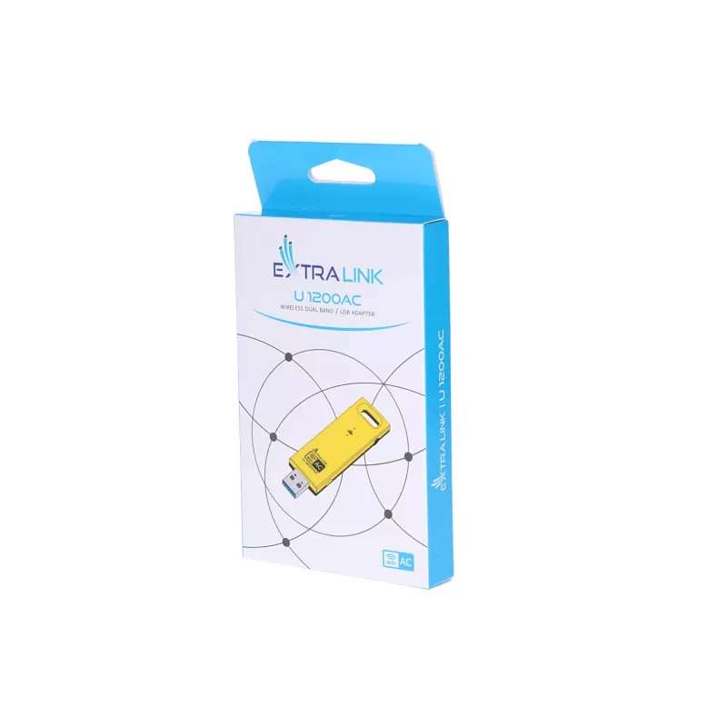 Wireless USB Adapter Extralink U1200AC AC1200 Dual-Band, gelb Kunststoff