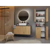 Badezimmer-Hochschrank Top e Shop NEL 1K DK ANT/ART KP – Graphit/Eiche, freistehend, 5 Einlegeböden, 600×300×1740 mm