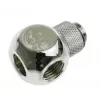 Bitspower Adapter T-Stück G1/4 Zoll AG auf 2x G1/4 Zoll IG - Drehbar, TII, Silber glänzend