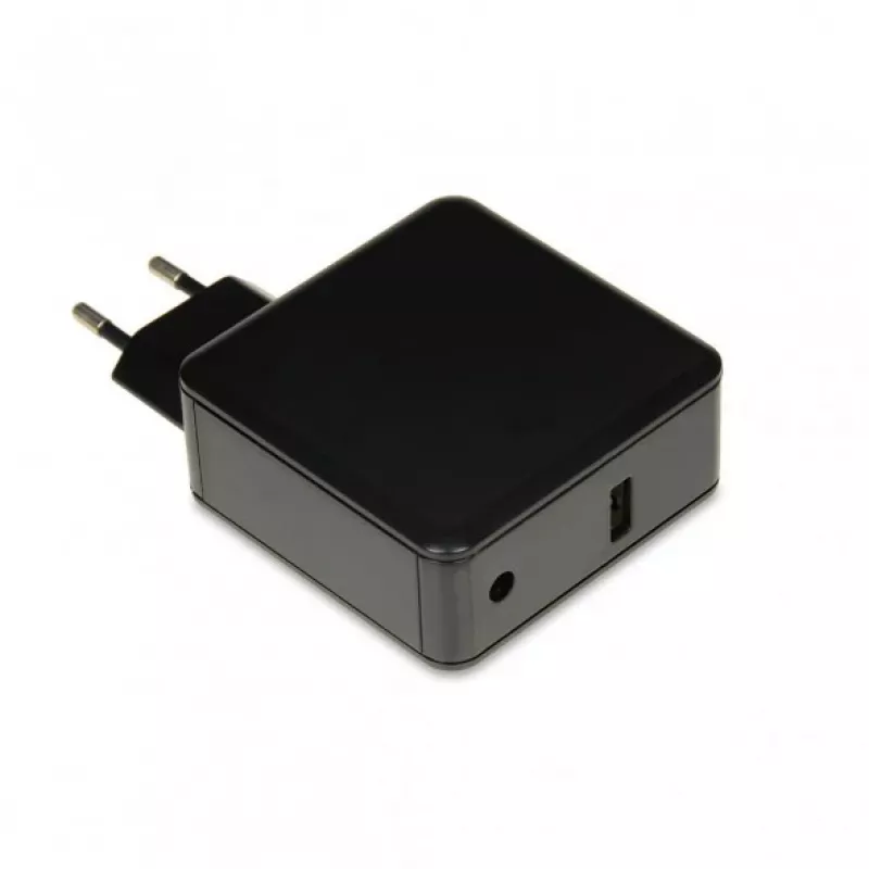 Laptop-Netzteil IBOX IUZ65WA, AC/DC automatisch 100–240V → 18,5–20,5V, 65W, 1×USB, schwarz