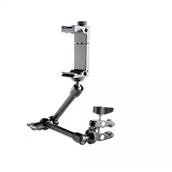 Smartphone-Halterung deeper ITGAM0026 für Kajak und Boot – Aluminium, einstellbarer Winkel, C-Klemme bis 41 mm, Telefonabstand 65–95 mm