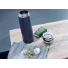 Reisebecher Leifheit 03275 600 ml Edelstahl, doppelwandig, auslaufsicher, Klappdeckel, Griff, schwarz/blau