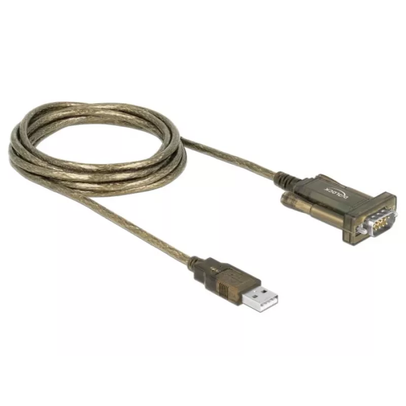Serielles Kabel DeLOCK 64073 USB Typ-A DB-9 Transparent 2m