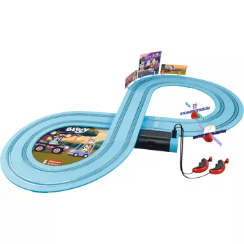 Rennbahn CARRERA FIRST Bluey & Bingo Race für Kinder – Slotcar-Starterset