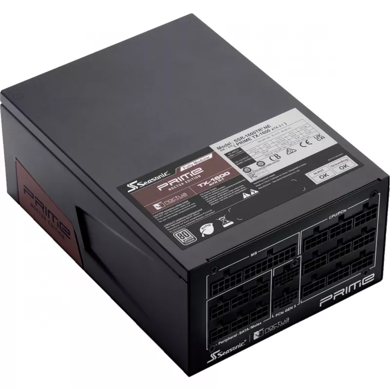 PRIME TX-1600 Noctua Edition, PC-Netzteil schwarz, 2x 12-Pin High Power GPU, 6x PCIe, Kabelmanagement, 1600 Watt