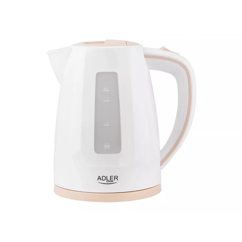 Adler AD 1264 Elektrischer Wasserkocher 1,7 L 2200 W Haselnuss Weiß