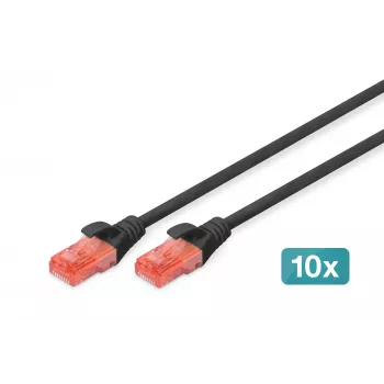 Netzwerkkabel Digitus CAT 6 U/UTP 0,5m RJ-45 Schwarz