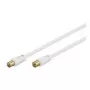 Wentronic Goobay Antennenanschlusskabel, 100% abgeschirmt, vergoldet, Weiß, 10 m - Koax-Stecker Koax-Buchse (67281)