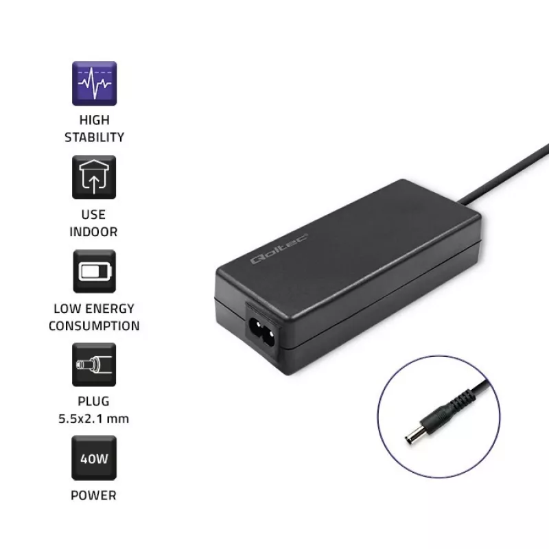 AC-Netzteil 40W 12V, 3,33A, 5,5x2,1