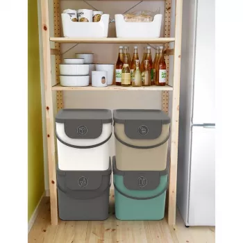 Abfallbehälter rotho Albula 40 L rechteckig Kunststoff, grün, 40 L, 400×358×340 mm