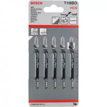 Bosch 2 608 630 310 Stichsägen-/Dekupiersägen-/Säbelsägenblatt Stichsägeblatt Kohlenstoffstahl (HCS) 5 Stk.