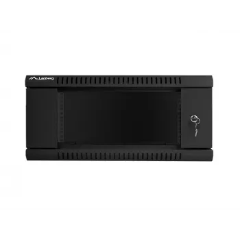 Wandmontierbarer Netzwerkschrank LANBERG WF01-6404-10B 4U 19 Zoll 600×450×285 mm IP20 schwarz, Tragfähigkeit 60 kg
