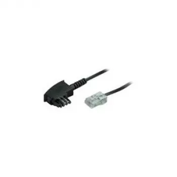 Adapterkabel für Telefon No name TAE-F auf RJ-45, 2 m, transparent mit schwarzen Enden