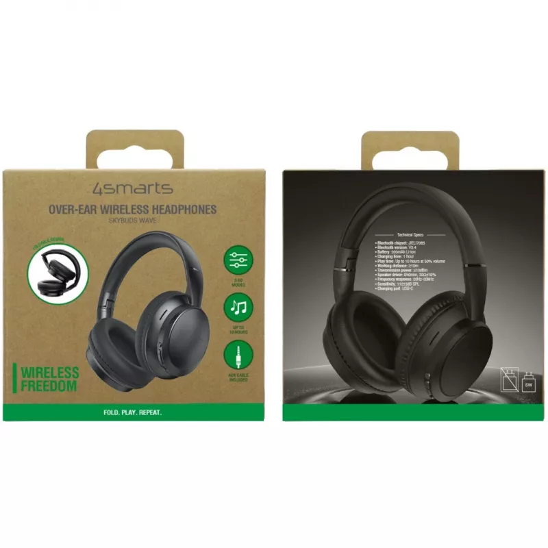 Headset 4smarts SkyBuds Wave Kabelgebunden & Kabellos Bluetooth Schwarz