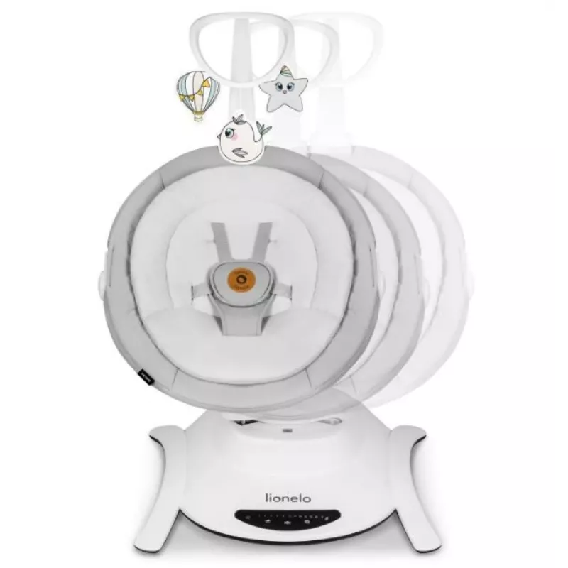 Wiege / Schaukelwiege Lionelo Bella Set Grau Beton – Babybett mit Schaukelfunktion