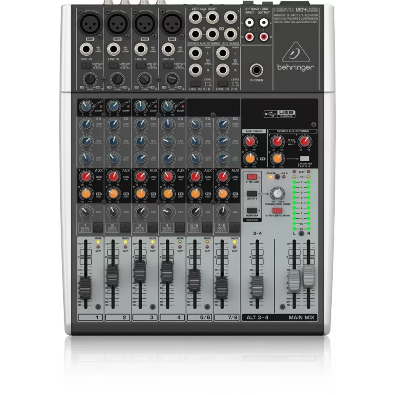 Behringer Xenyx 1204USB Audiomixer 12 Kanäle Grau