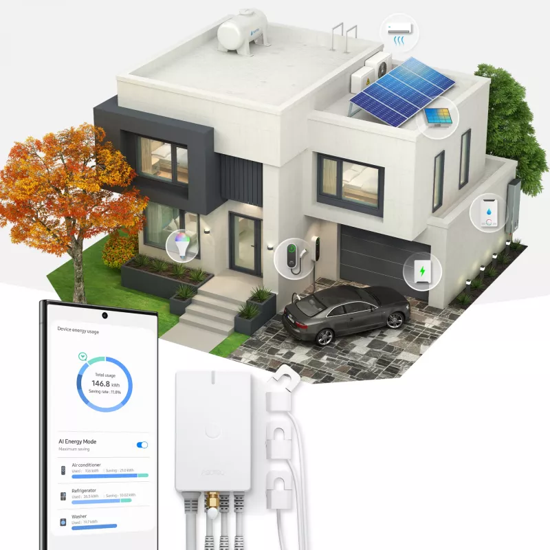 Energiezähler AEOTEC AEOEZWA046C3A60 — Drei-Klemmen 60 A mit Z-Wave für Einphasen- oder Dreiphasenüberwachung